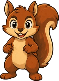 Nim the squirrel in a standing pose